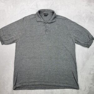 Anthology Shirt Men Extra Large Grey Heather Silk Collar Polo Button Up Adult XL